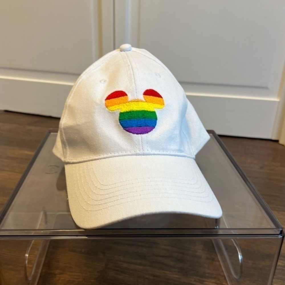Disney Mickey Mouse Rainbow Pride Baseball Cap Color White